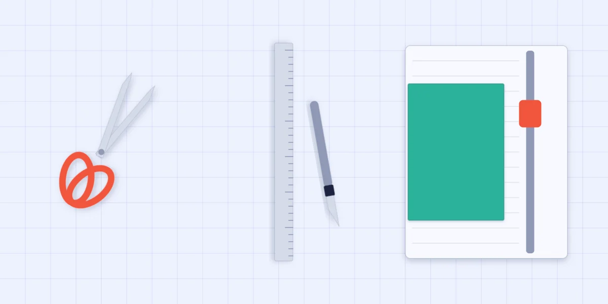 Three ways to cut cardstock: scissors, a craft knife with a steel ruler, and a paper trimmer