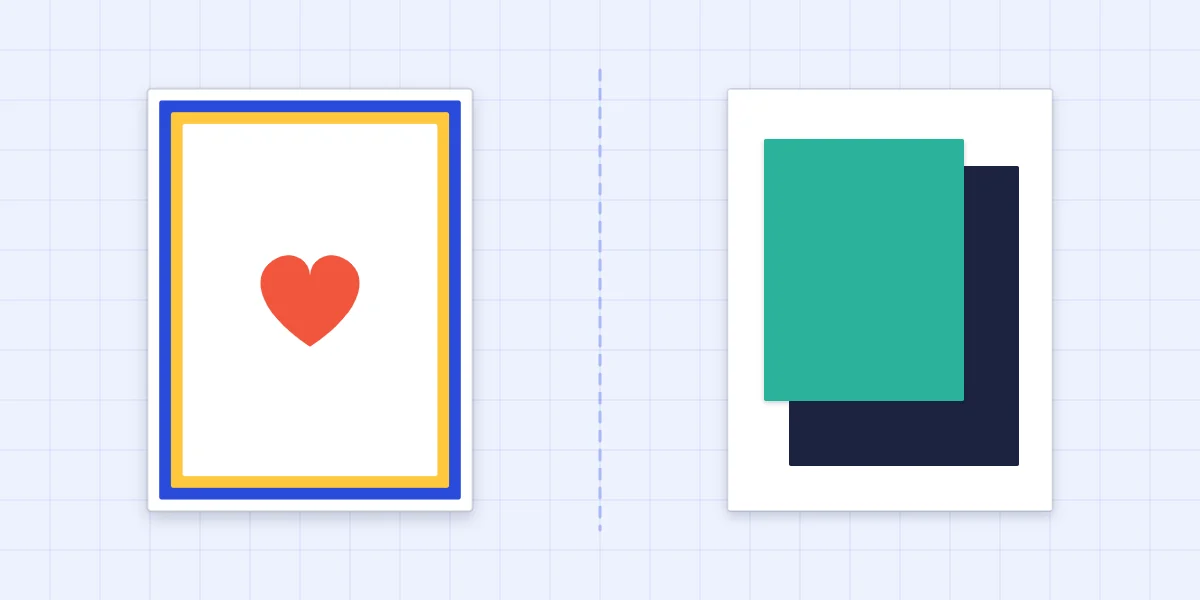 A centered double-mat card beside a card with deliberately offset layers